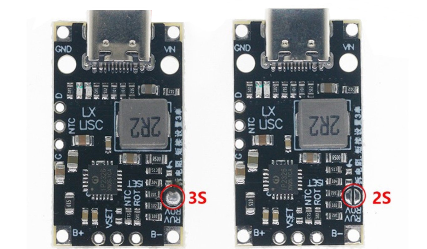 ماژول شارژر باتری لیتیوم یون 2 سل و 3 سل IP2326 با ورودی USB Type-C