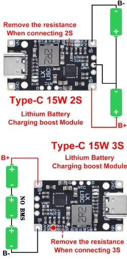 ماژول شارژر باتری لیتیوم یون 2 سل و 3 سل IP2326 با ورودی USB Type-C