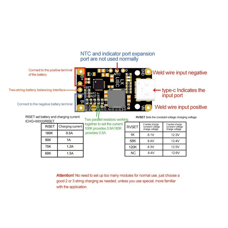 ماژول شارژر باتری لیتیوم یون 2 سل و 3 سل IP2326 با ورودی USB Type-C
