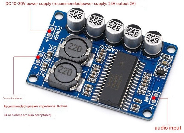 ماژول آمپلی فایر تک کاناله مونو 35 وات TDA8932