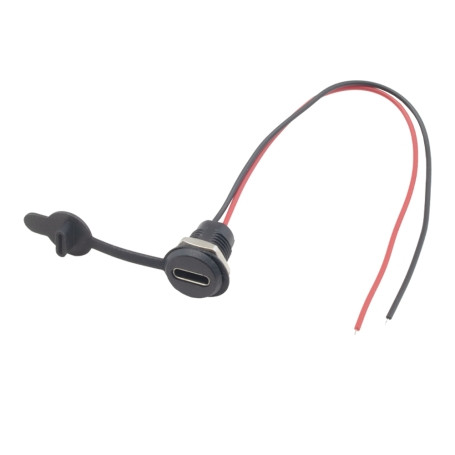 کانکتور USB Type-C مادگی روپنلی - درگاه USB-C نصب روی پنل با کابل 15 سانتی متر